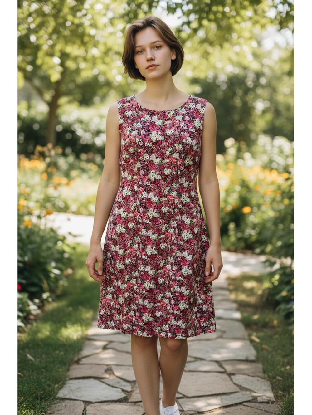 CDC Sleeveless Floral Print Summer‎ Dress SZ 8